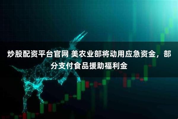 炒股配资平台官网 美农业部将动用应急资金，部分支付食品援助福利金