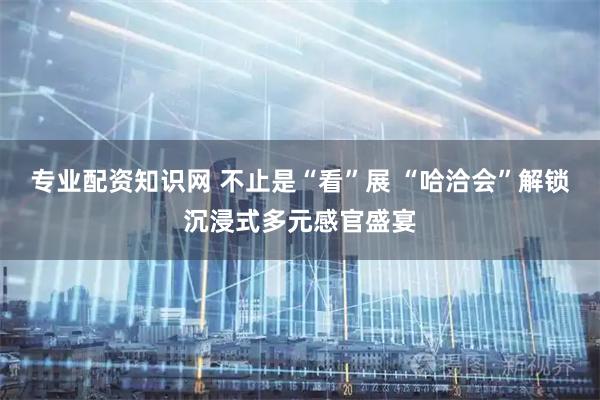 专业配资知识网 不止是“看”展 “哈洽会”解锁沉浸式多元感官盛宴